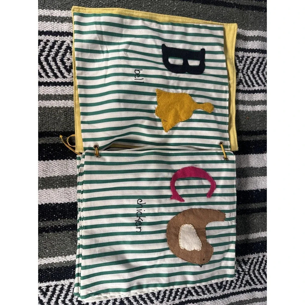 Vintage Gender Neutral‎ Handmade Fabric Quilted Sewn ABC Book for Toddler Child